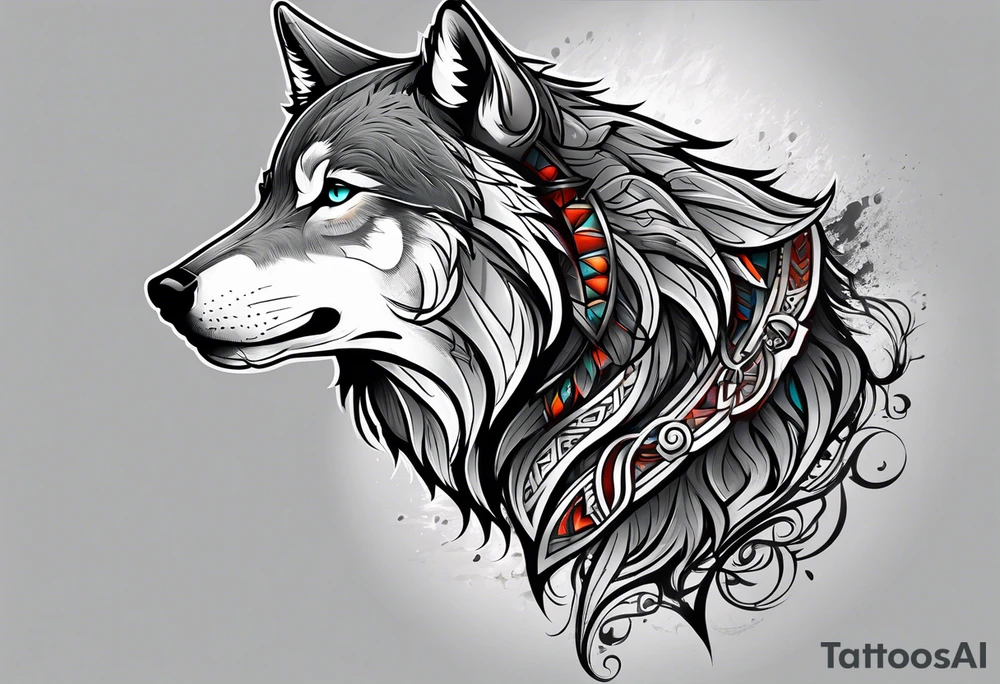 Grey wolf tattoo idea