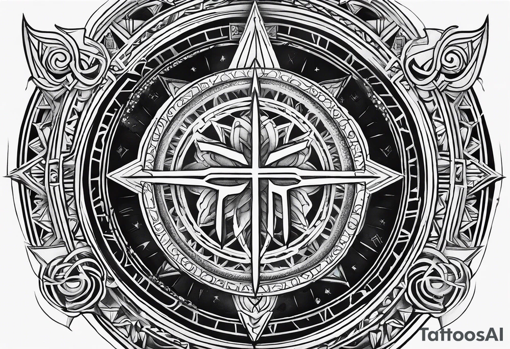 “Carpe Diem” Latin writing with Jedi order logo in the middle tattoo idea