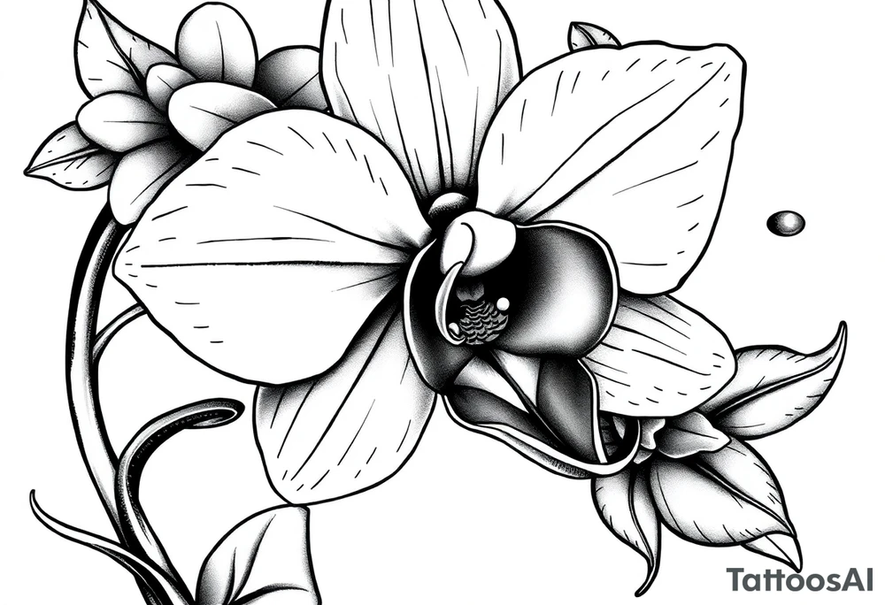 Orchid realistic with a mix with vagin tattoo idea