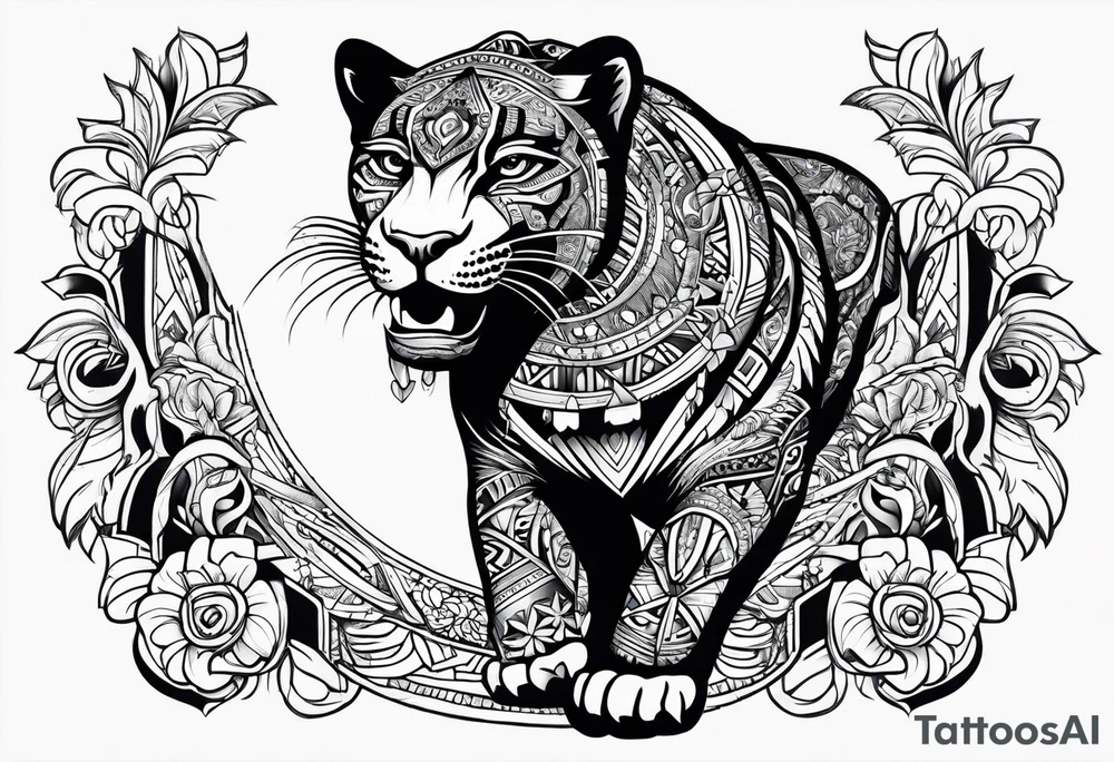 aztec black jaguar tattoo idea