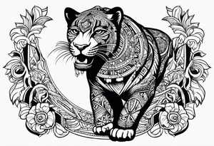 aztec black jaguar tattoo idea