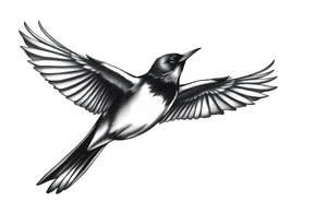 Male European Blackbird flying tattoo idea tattoo idea