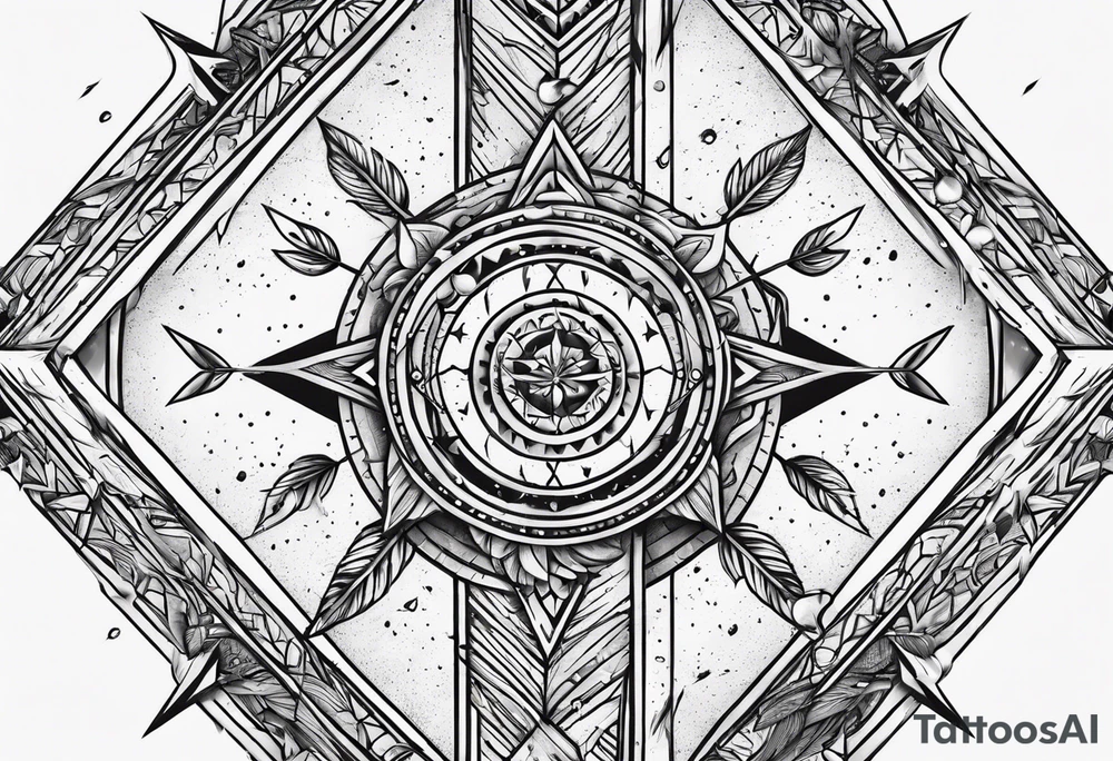 flaming arrows raining down from sky tattoo idea