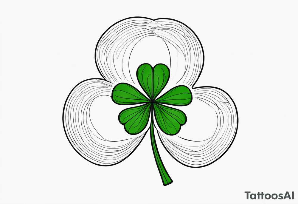 fine line three leaf clover tattoo idea