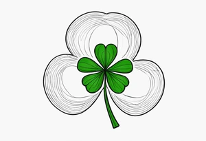 fine line three leaf clover tattoo idea