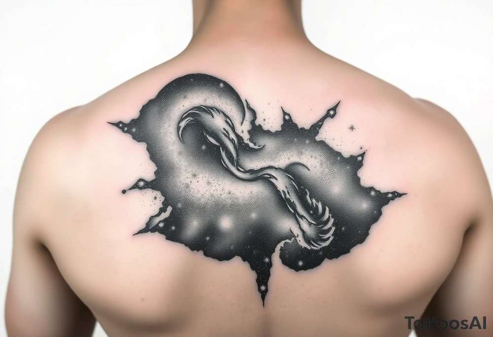 Beautiful and epic 3d milky way that appears to be what is beneath the skin. Make it drape over the shoulder and move to the middle back tattoo idea