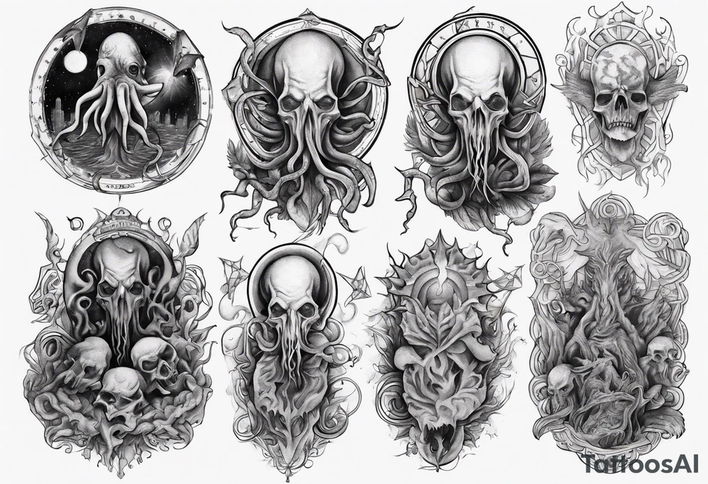 lovecraft myth tattoo for forearm tattoo idea