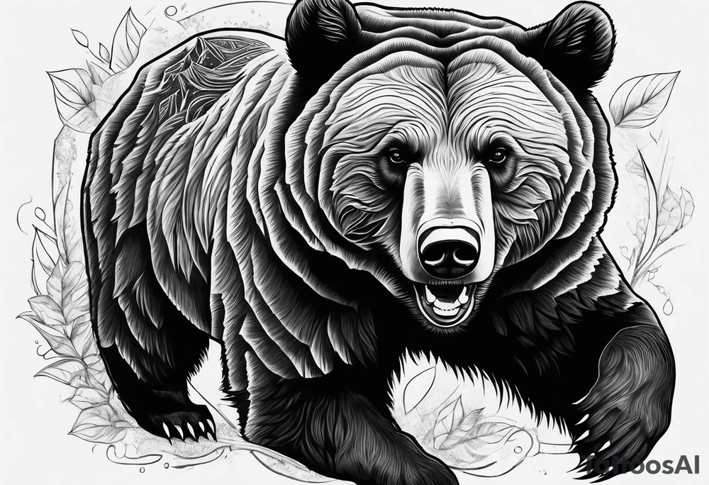 Climbing grizzly bear tattoo tattoo idea