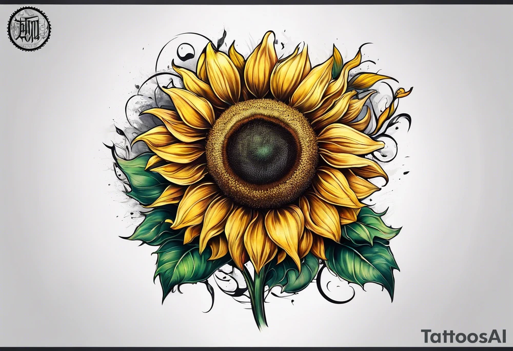 Sunflower for a male tattoo idea