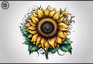 Sunflower for a male tattoo idea