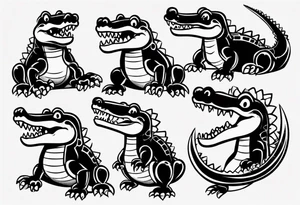 A cute cartoon crocodile tattoo idea
