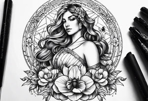 libra with bee tattoo idea