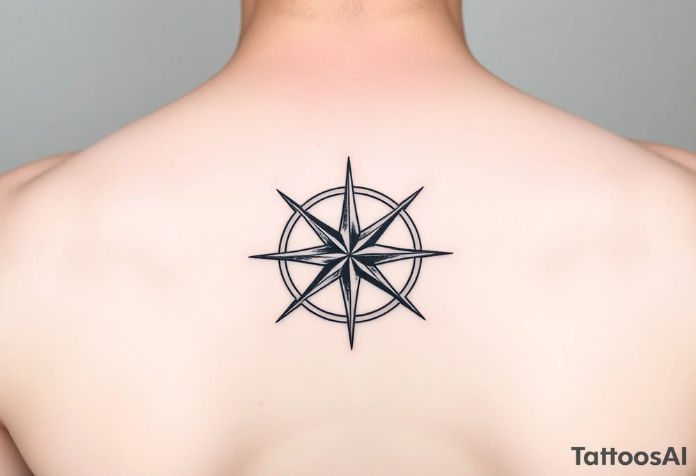 Double layered Compass rose tattoo idea