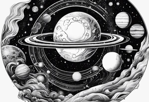 the solar system tattoo idea