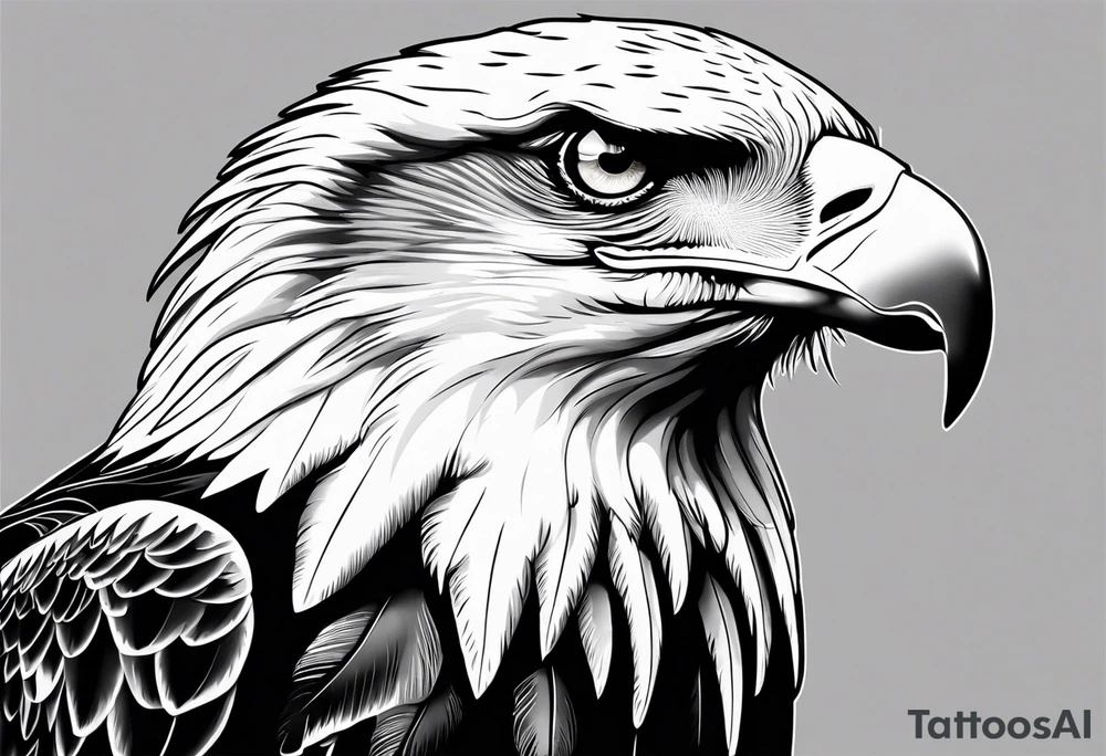 blue eyed eagle tattoo idea