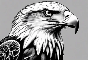 blue eyed eagle tattoo idea