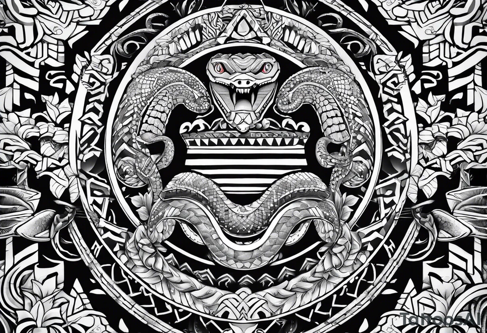 aztec snakes together tattoo idea