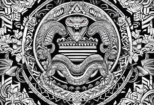 aztec snakes together tattoo idea