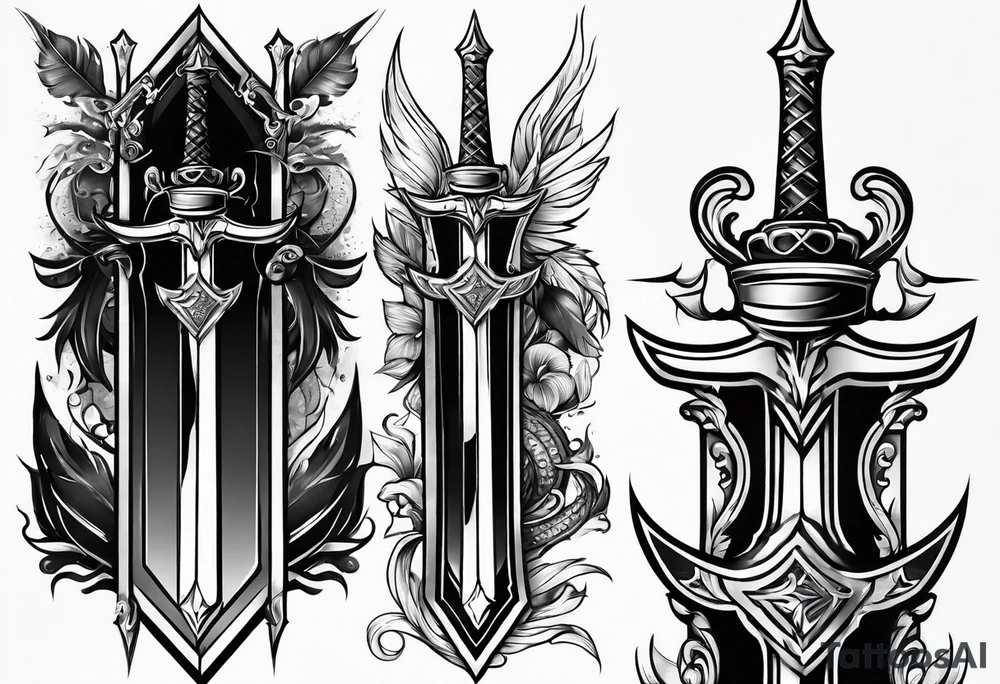 A long skinny sword tattoo idea