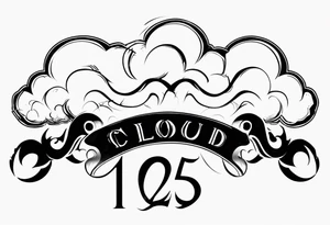 a cloud with the date 12.08.05 tattoo idea