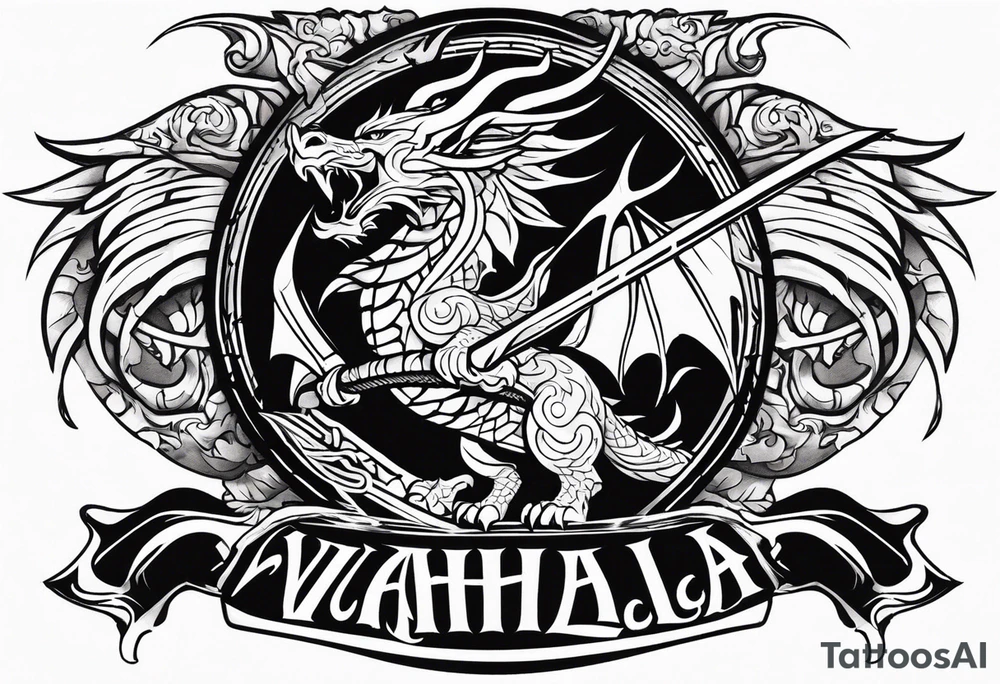 Valhalla  warrior soldier  Sword axe
 Dragon tattoo idea