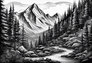 mountains explore adventure tattoo idea