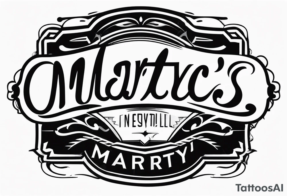 Tattoo logo saying«marty S» tattoo idea