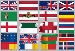 Merge the flags of england, northern ireland, ireland, scotland, wales, germany, croatia, serbia, slovakia, slovenia, and czech republic. tattoo idea