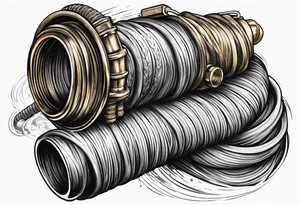 Firefighting hose with nozzle tattoo idea