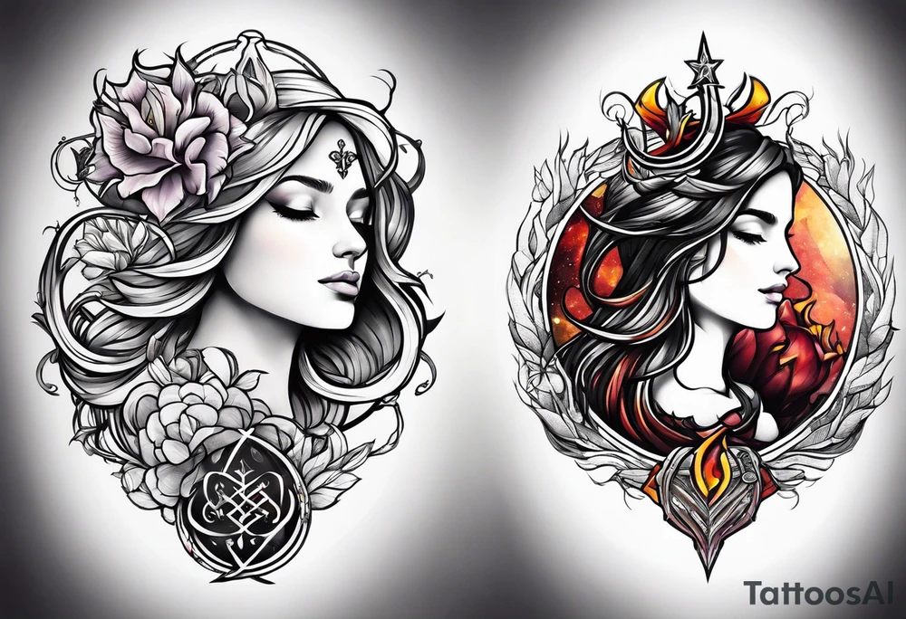 virgo and scorpio symbols merged tattoo idea