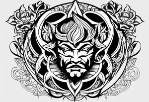 a incubus insignia tattoo. the tattoo needs to have a heart in the center. i want the whole tattoo to look sharp and sharp. tattoo idea