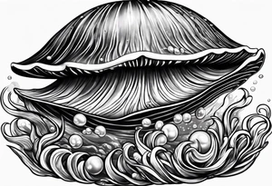 clam open with a pearl inside underwater tattoo idea