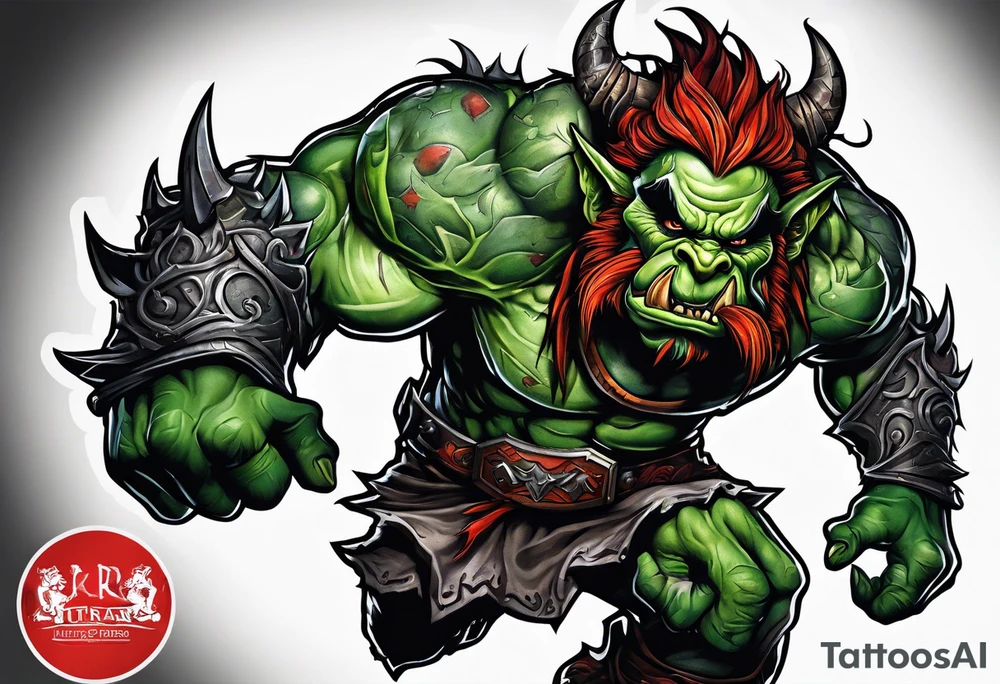 leaping orc tattoo idea