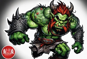 leaping orc tattoo idea
