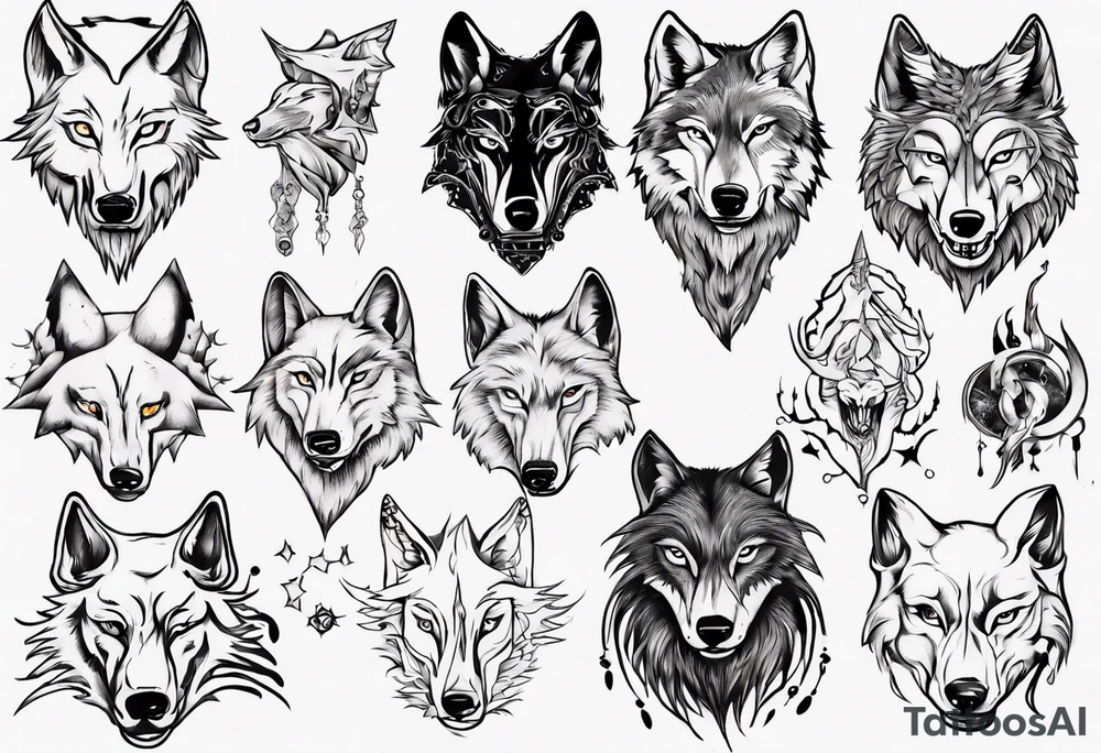 wolf tattoo idea