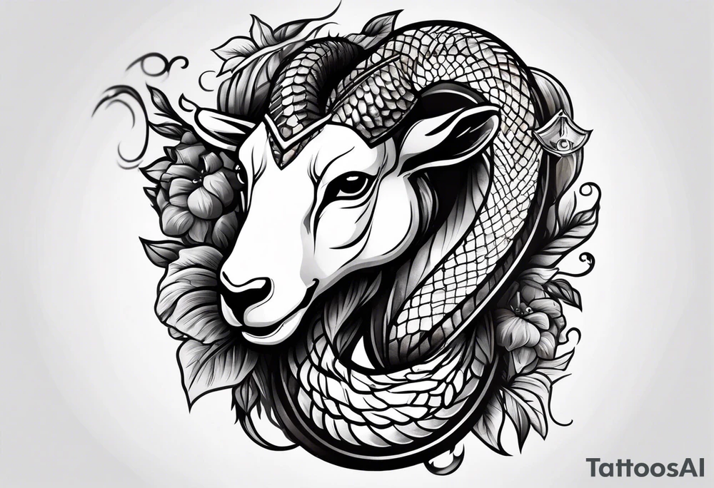 On the goat's head is a snake tattoo idea