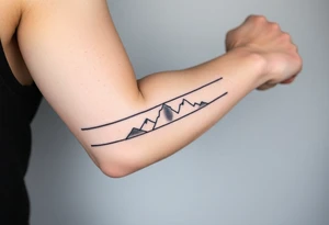 3 lines around the arm.
Each line represents my willingness to explore new places, learn new things and meet new people. tattoo idea