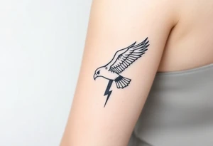 Eagle flying through lightning tattoo idea