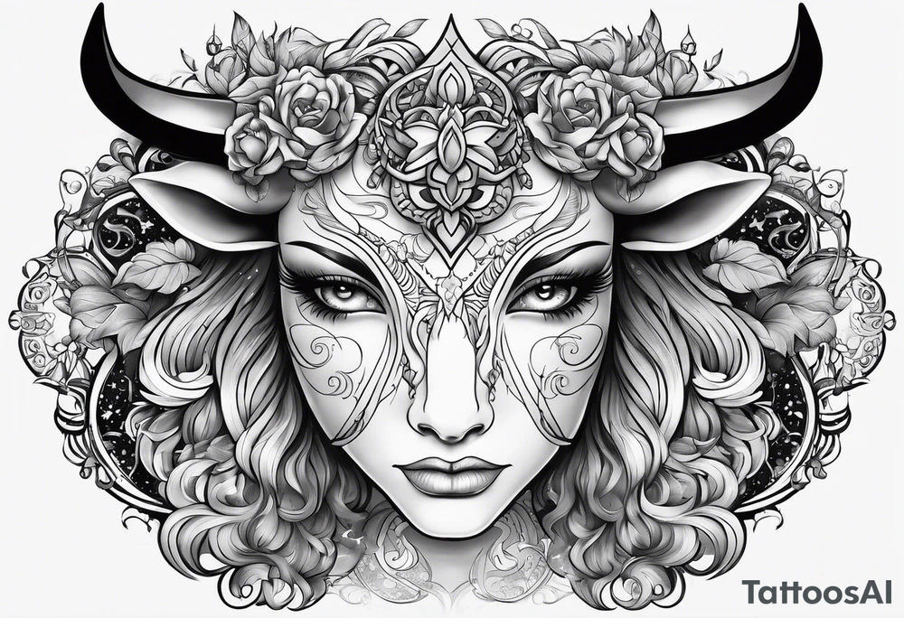 Love connection between Taurus and Virgo. Italian heritage tattoo idea Love connection between Taurus and Virgo. Italian heritage tattoo idea
