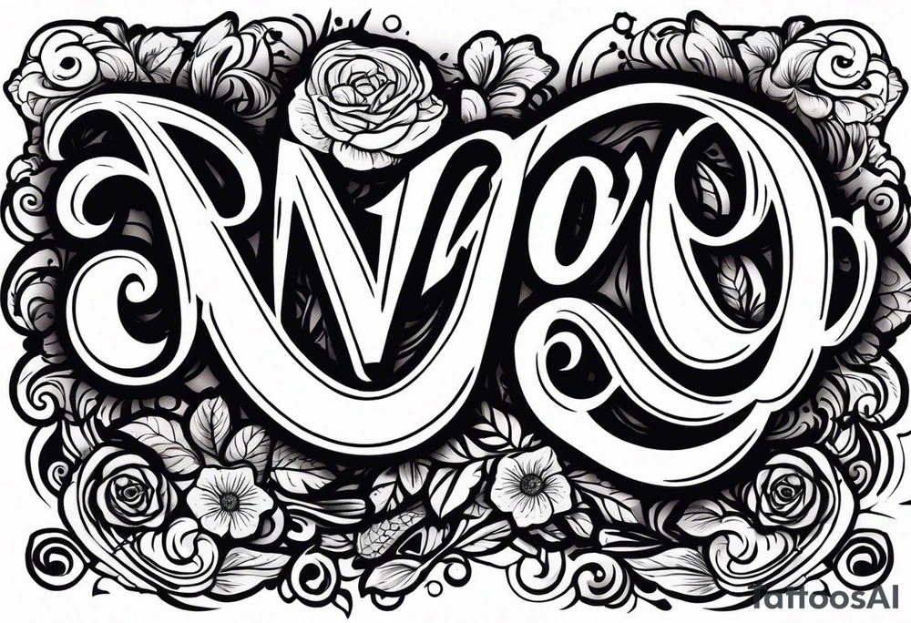Anika Rose in vintage typography lettering tattoo idea
