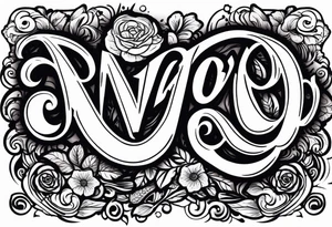 Anika Rose in vintage typography lettering tattoo idea