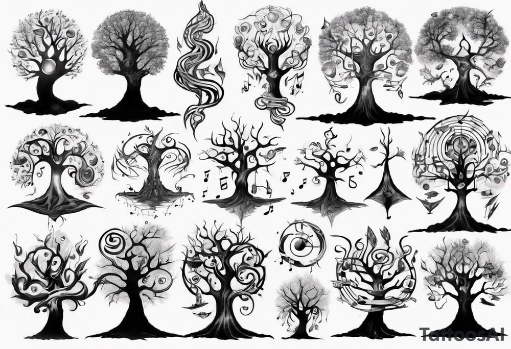 music tree tattoo idea