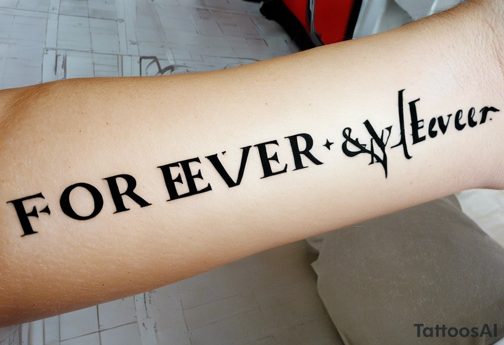 The words forever & Ever and Roman Numerals for 6,12,2012. Small forearm tattoo tattoo idea