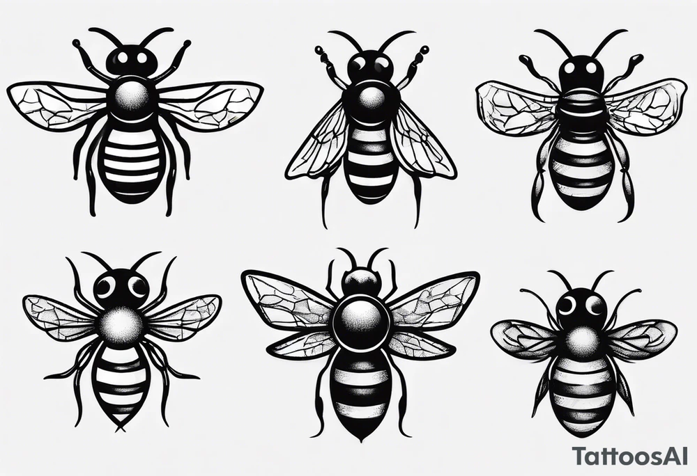 biene mit freundlichem gesicht tattoo idea