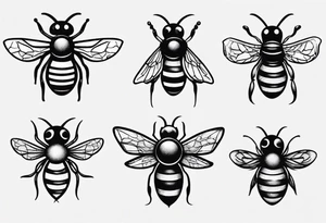 biene mit freundlichem gesicht tattoo idea