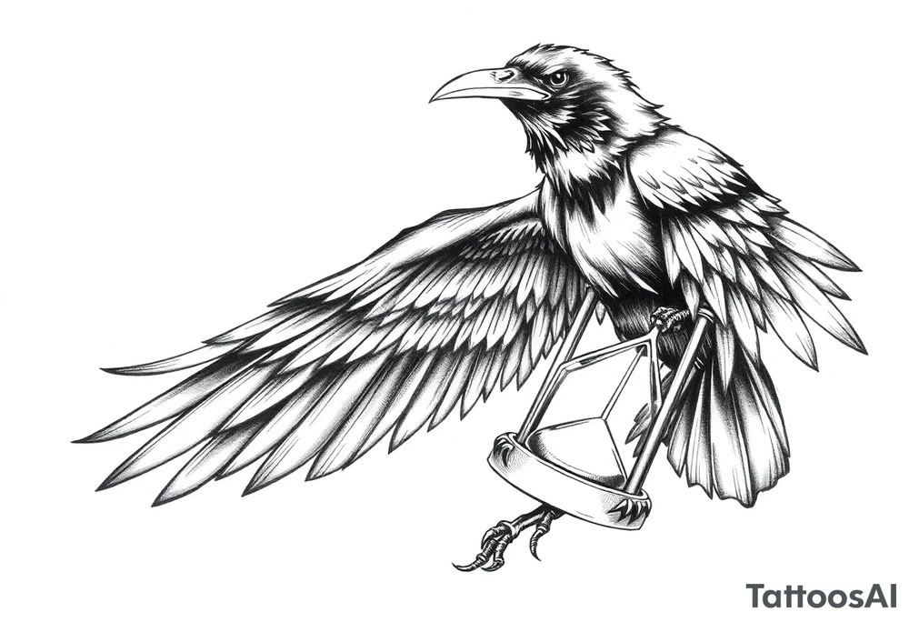 a raven and a hourglass. tattoo idea