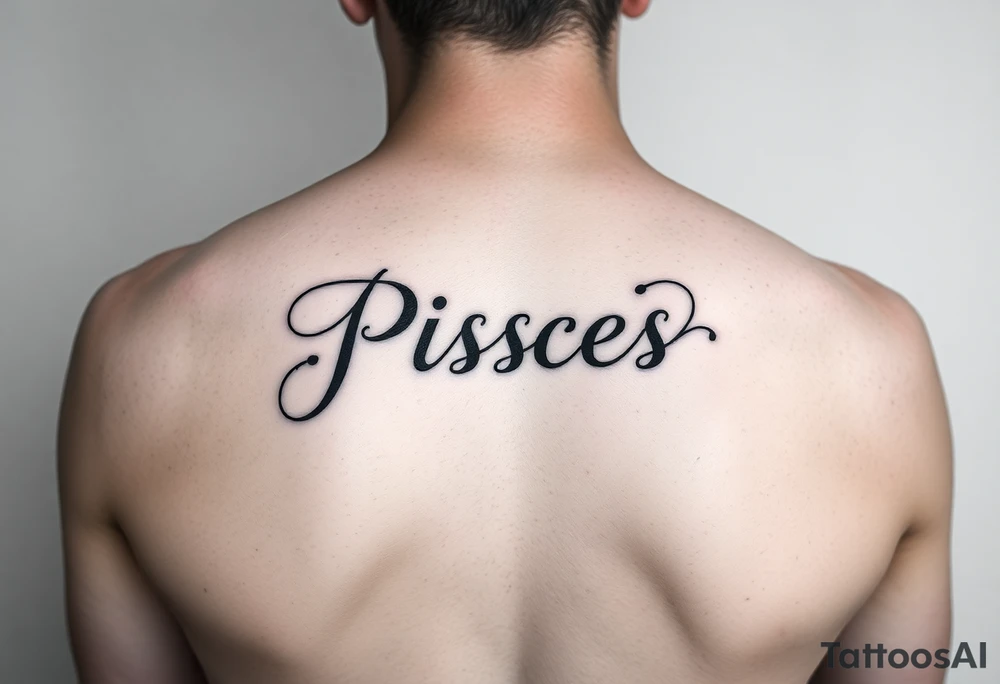 From the word “Pisces” around the word female characteristics of the zodiac tattoo idea