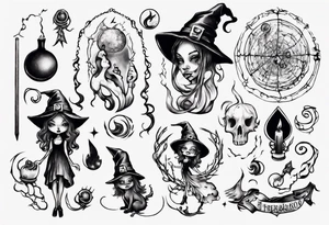 a witch launched fireball tattoo idea