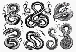 snake on lovecraft theme tattoo idea