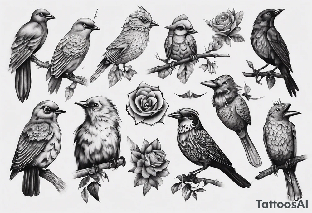 this bird you cannot change, highly detailed tattoo idea